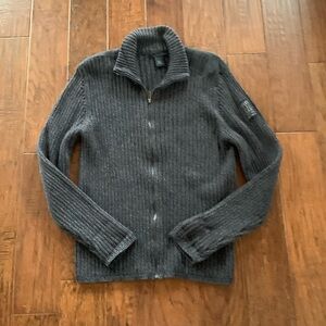 CALVIN KLEIN HEATHER GRAY FULL ZIP CARDIGAN